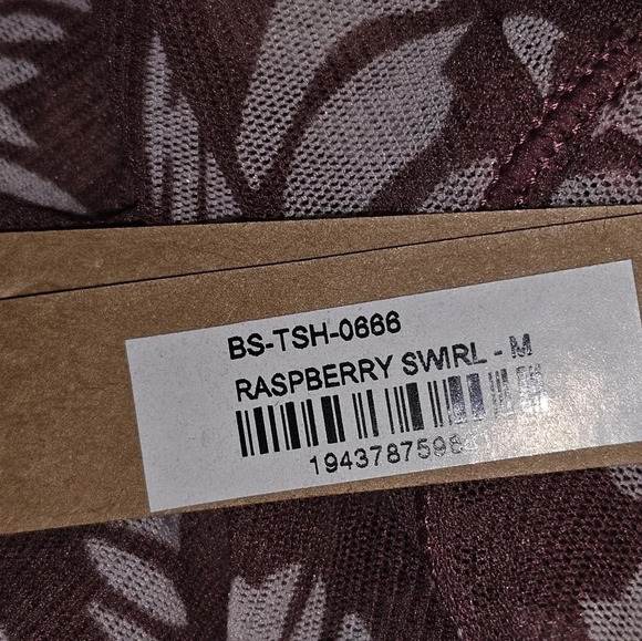 Skims Summer Mesh Raspberry Swirl T Shirt Bodysuit SZ M - Picture 13 of 13